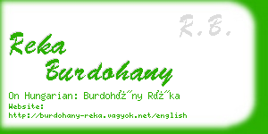 reka burdohany business card